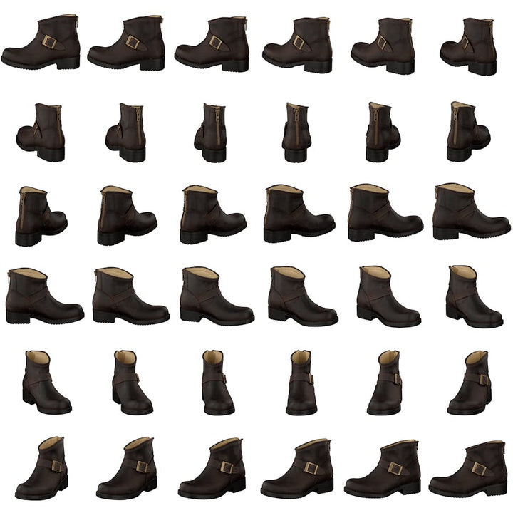 Very Low Boot Zip Back Brown/Gold