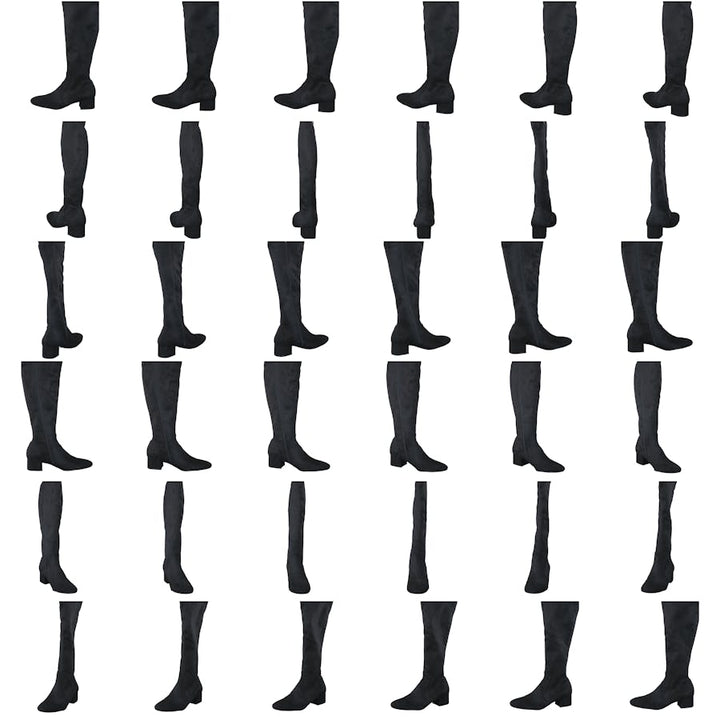 500 Black Suede Stretch Black