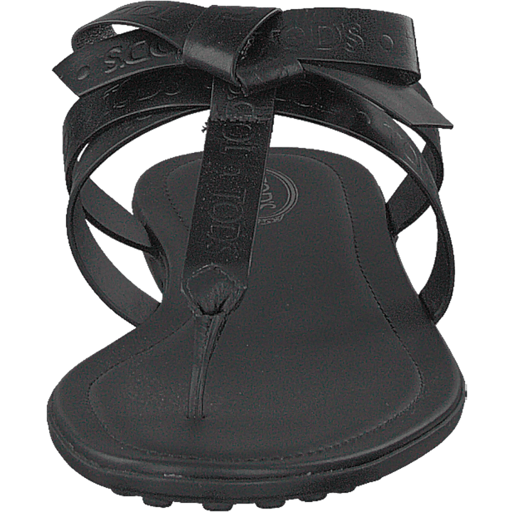 Gomma Bow Sandal Nero