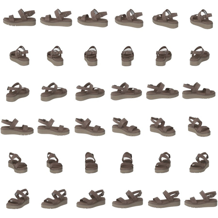 Safari Dawn 2 Band Sandal Taupe Gray