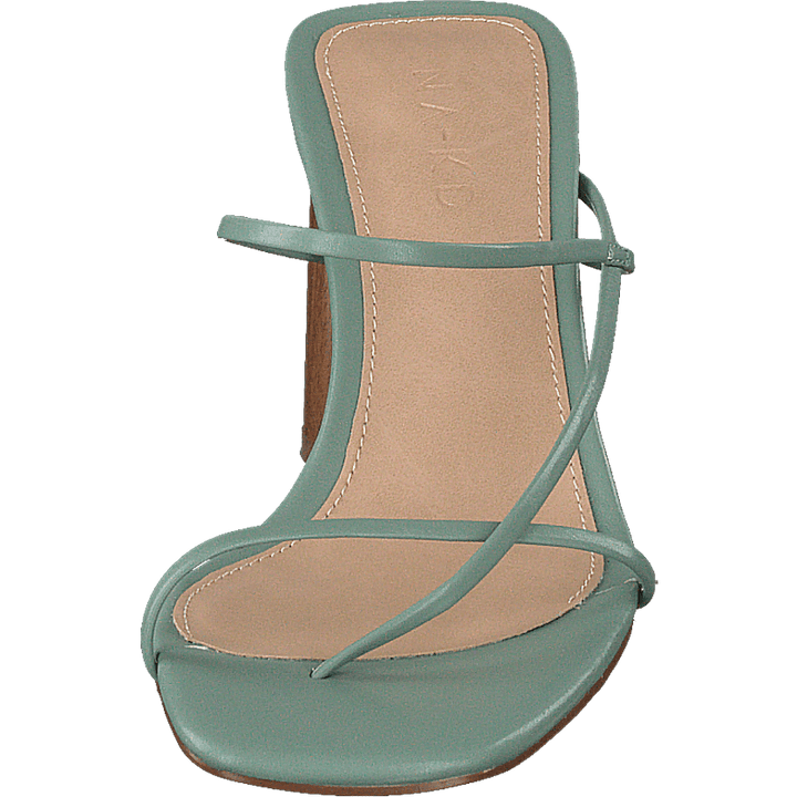 Fine Strappy Block Heel Pastel Green