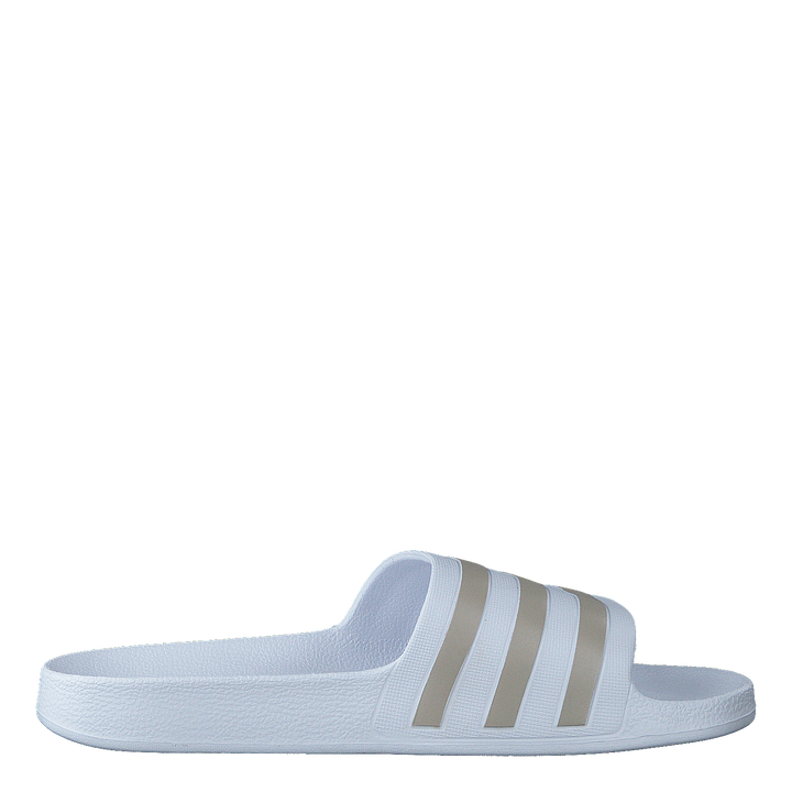 Adilette Aqua Slides Cloud White / Platinum Metallic / Cloud White