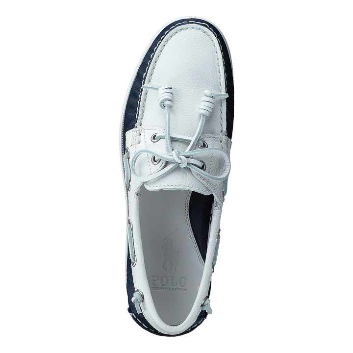 Merton Two-Tone Leather Boat Shoe Cream / Navy