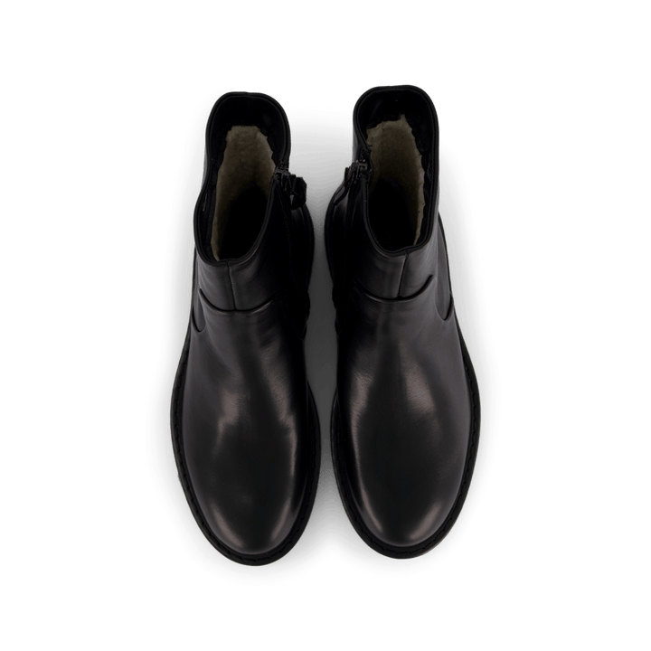 Solid W Leather Shoe Black Sky