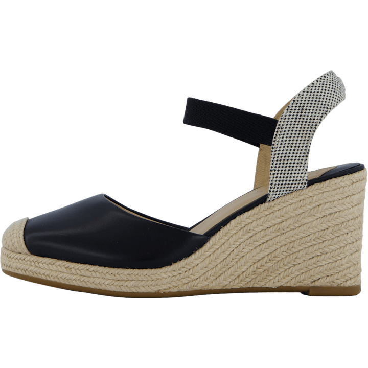 Pearle II Leather &amp; Canvas Espadrille Black / Natural / Black