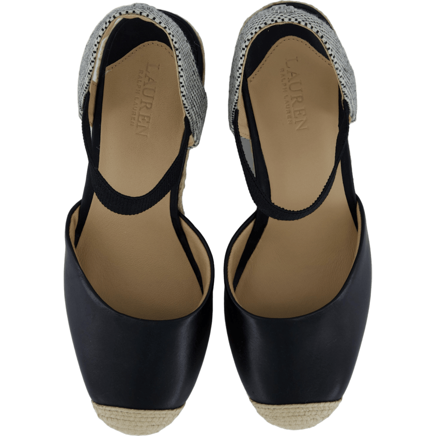 Pearle II Leather &amp; Canvas Espadrille Black / Natural / Black