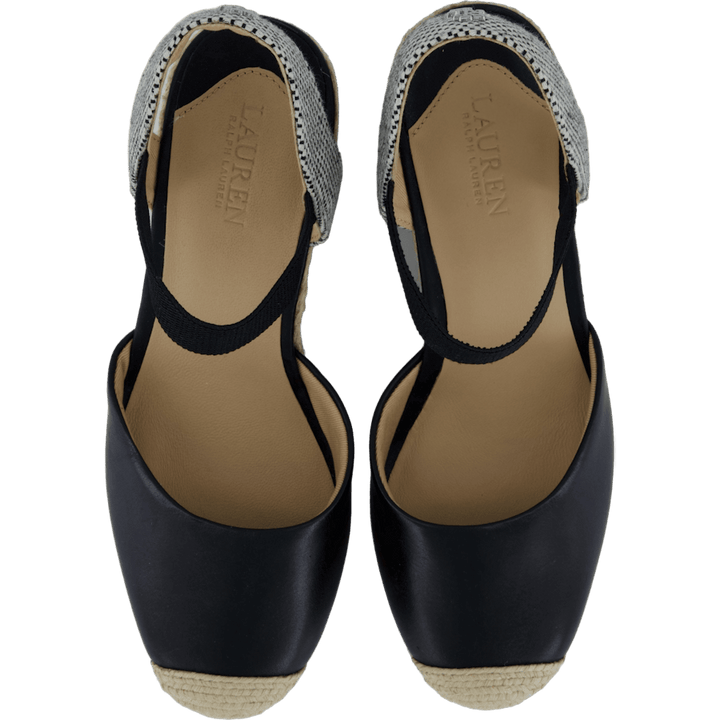 Pearle II Leather &amp; Canvas Espadrille Black / Natural / Black