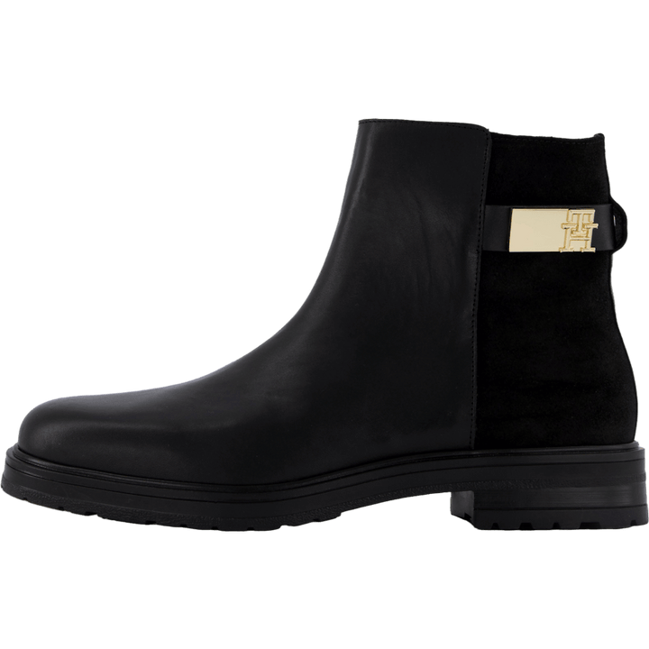 Th Logo Leather Mix Chelsea Black