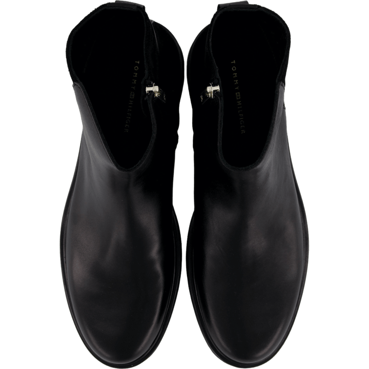 Th Logo Leather Mix Chelsea Black