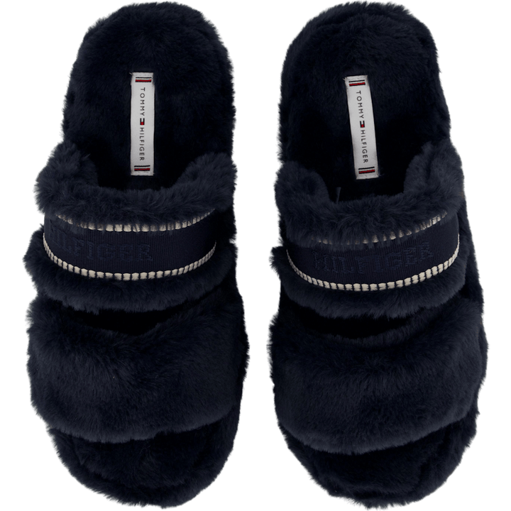 Hilfiger Fur Basics Slipper Space Blue