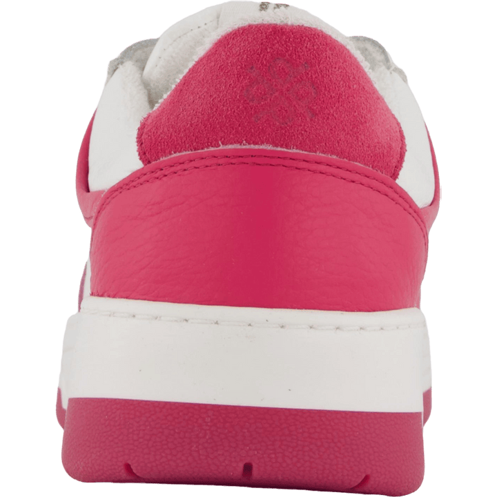 The Ella 2.0 White/fuxia Tumbled Leather
