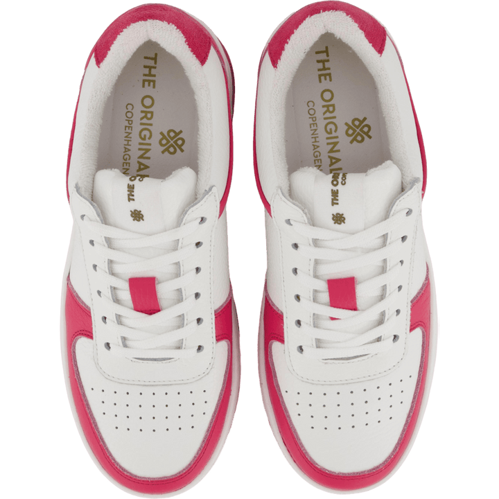 The Ella 2.0 White/fuxia Tumbled Leather
