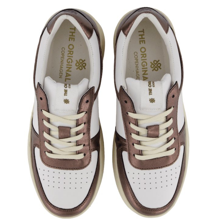 The Ella 2.0 White Leather/bronze