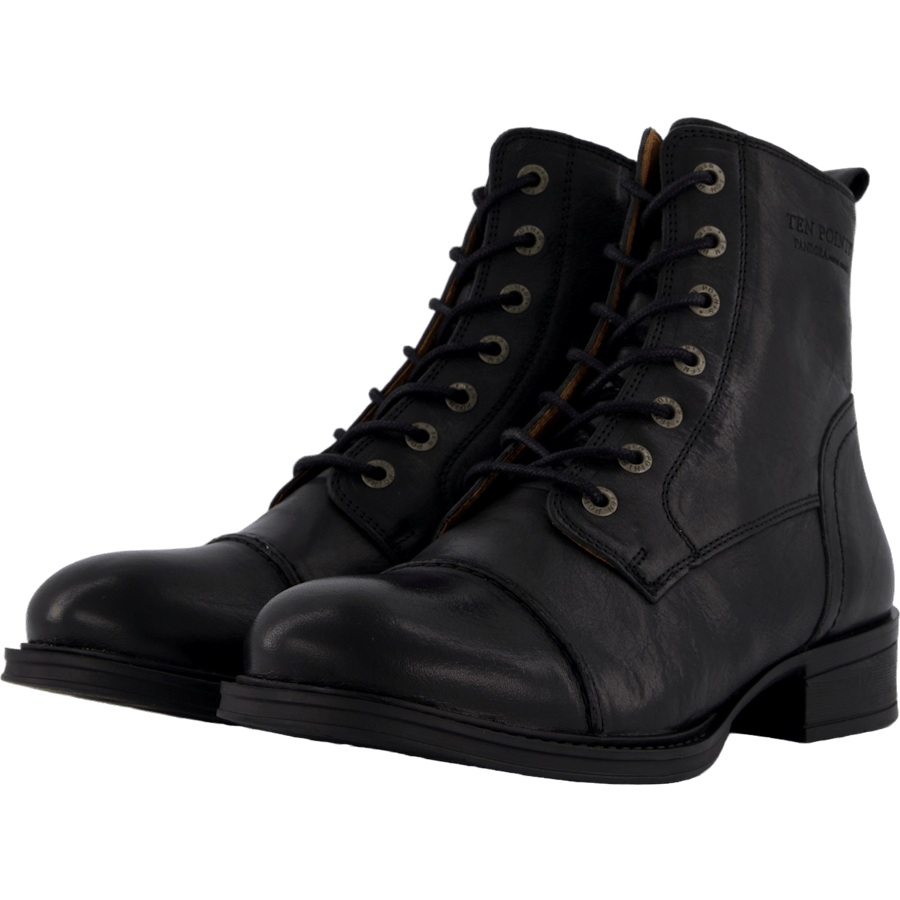 Pandora Laced Boots Black by Ten Points