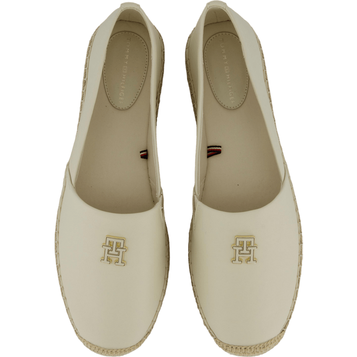 Th Logo Leather Espadrille Beige