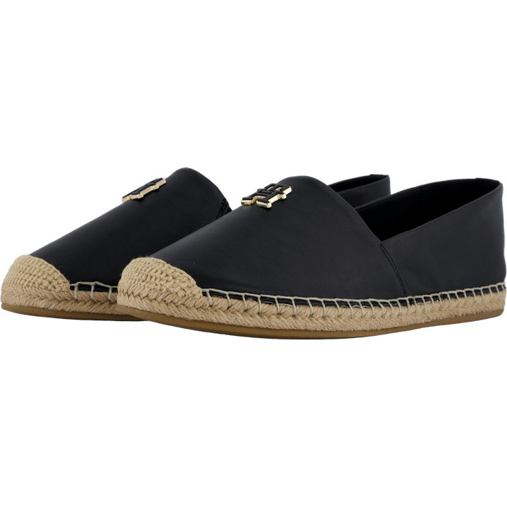 Th Logo Leather Espadrille Black