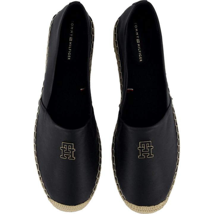 Th Logo Leather Espadrille Black