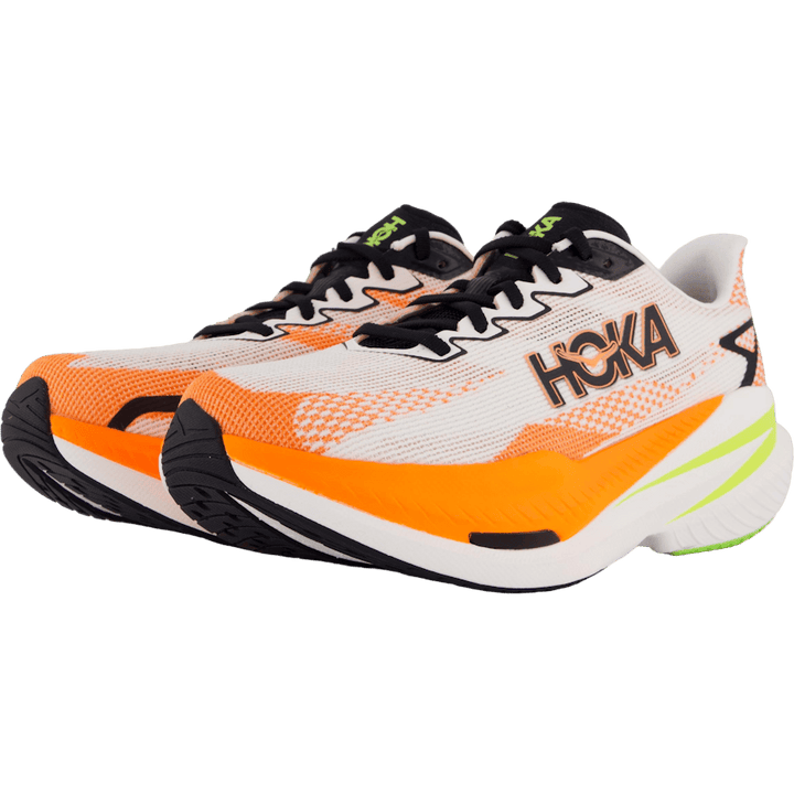 M Mach X 3 White / Neon Tangerine by Hoka