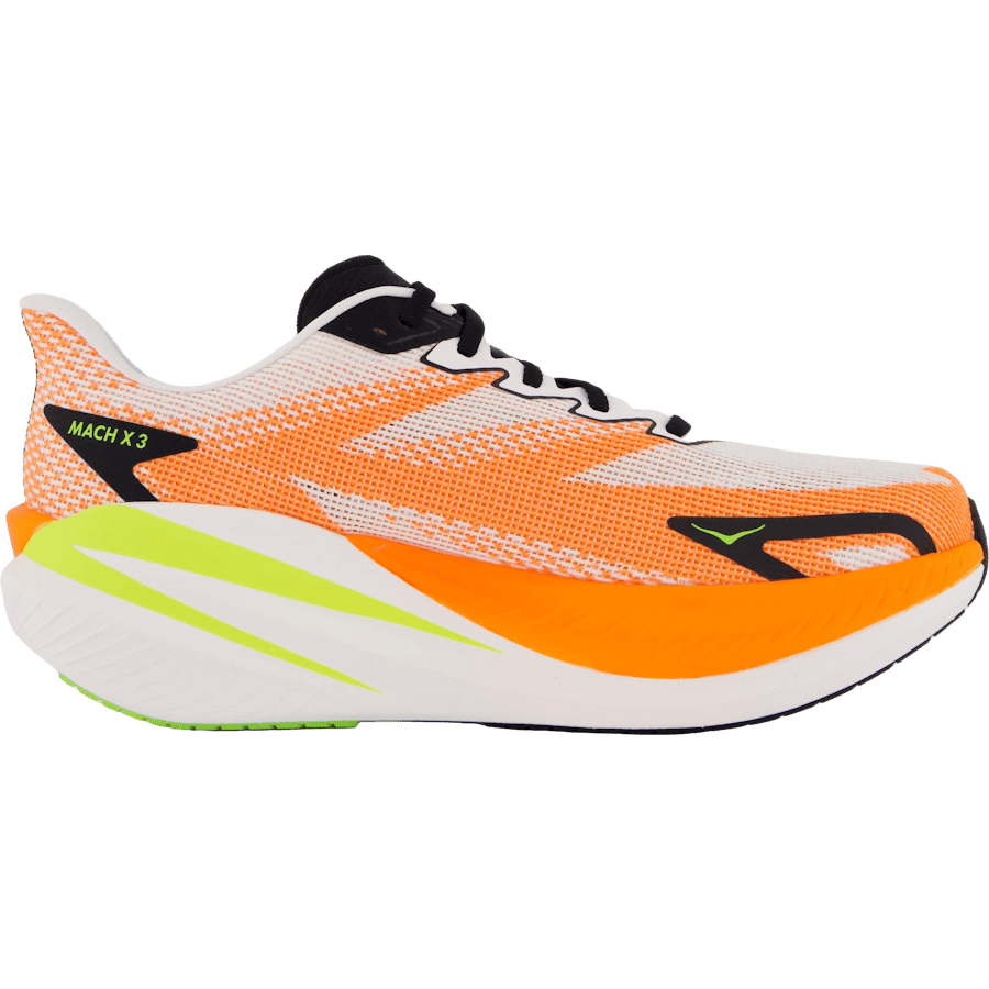 M Mach X 3 White / Neon Tangerine by Hoka