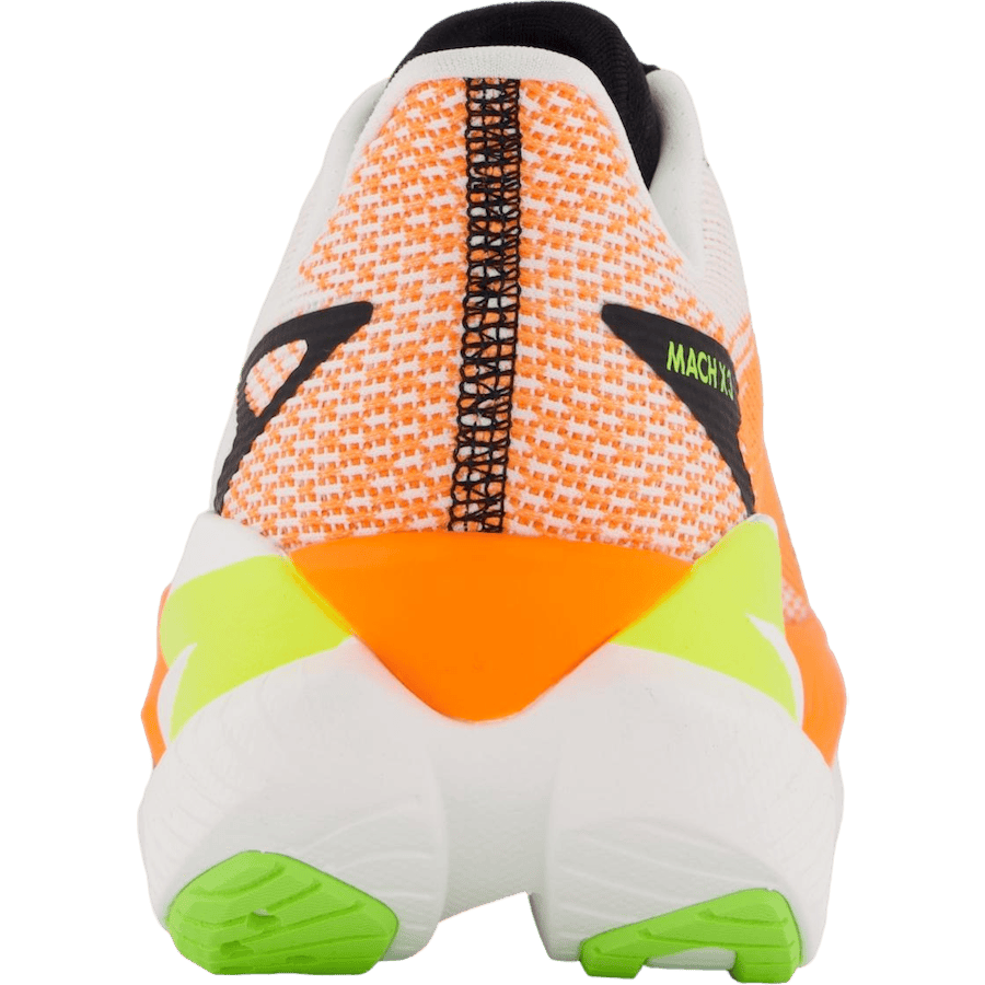 M Mach X 3 White / Neon Tangerine by Hoka