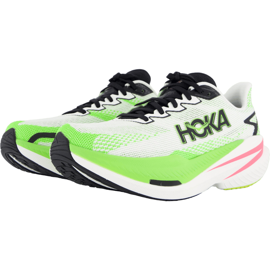 W Mach X 3 White / Neon Lime by Hoka