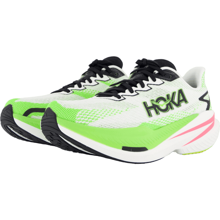 W Mach X 3 White / Neon Lime by Hoka