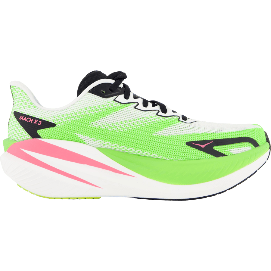W Mach X 3 White / Neon Lime by Hoka