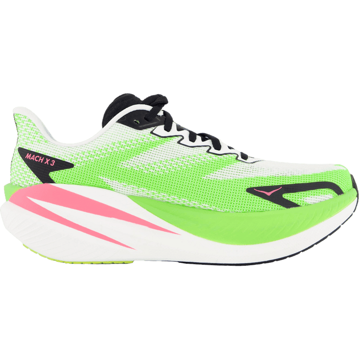 W Mach X 3 White / Neon Lime by Hoka