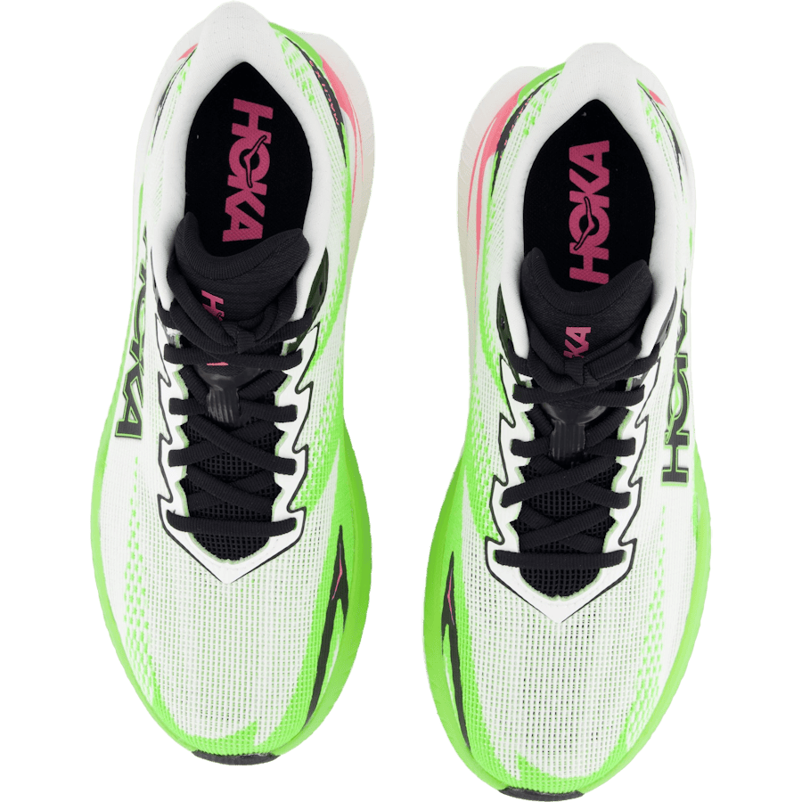 W Mach X 3 White / Neon Lime by Hoka