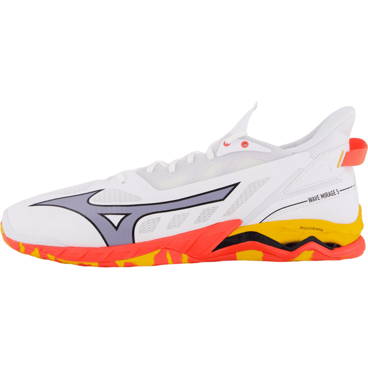 Wave Mirage 5 White/fiery Coral 2/citrus by Mizuno
