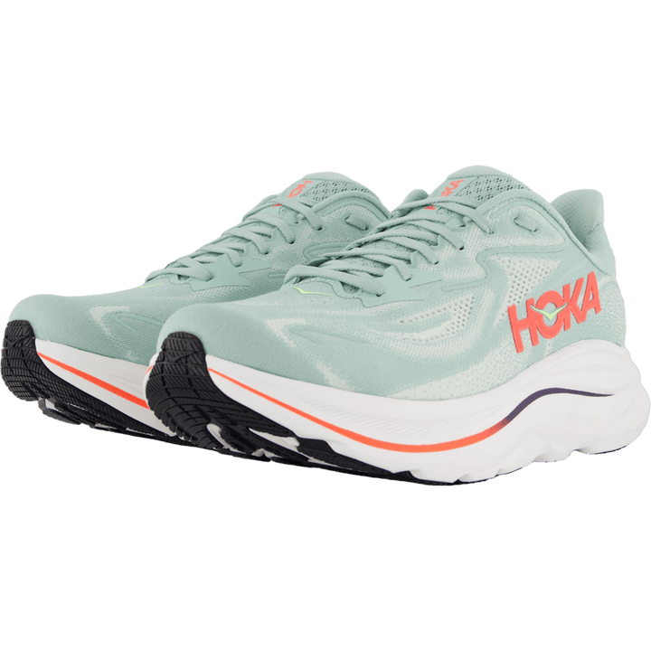 M clifton 10 wide Sage / neon flame by Hoka